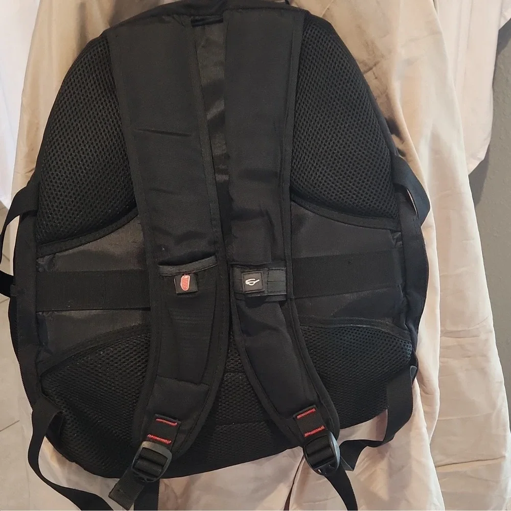 Shrradoo Padded Black Nylon Solid Laptop Backpack with Computer Compartment